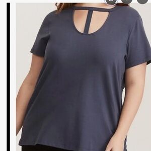 Torrid blue strappy choker tee NWT size 4